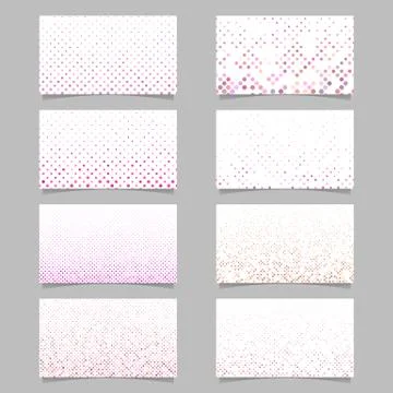 Abstract dot pattern card background template set - vector graphic Stock Illustration
