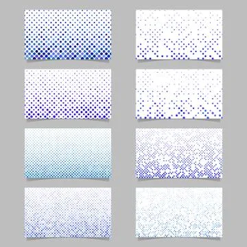 Abstract dot pattern card background template set Stock Illustration