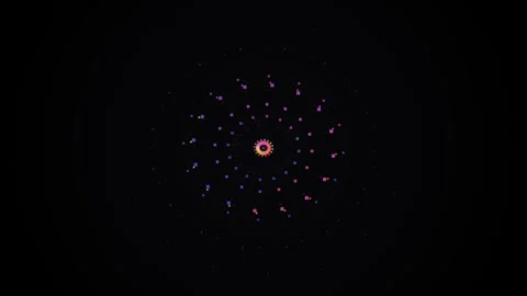 Abstract dot pattern expands from a central point, showcasing vibrant colors Stock Footage 325252905