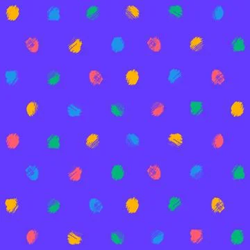 Abstract Dot Pattern Hand Drawn Grunge Texture Colorful Seamless Background Stockillustratie