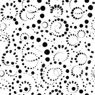Abstract dot seamless pattern. Chaotic round shape circle bubble Stock Illustration