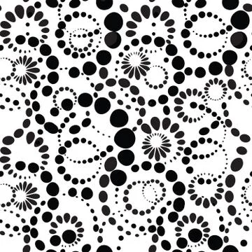 Abstract dot seamless pattern. Chaotic round shape circle bubble Stock Illustration