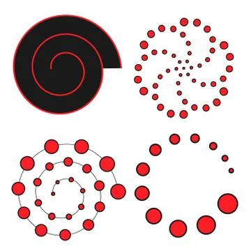 Abstract dot set vector, spiral Stock Illustration