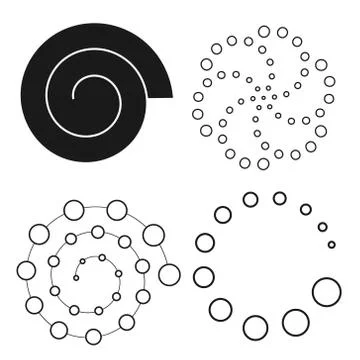 Abstract dot set vector, spiral 스톡 일러스트