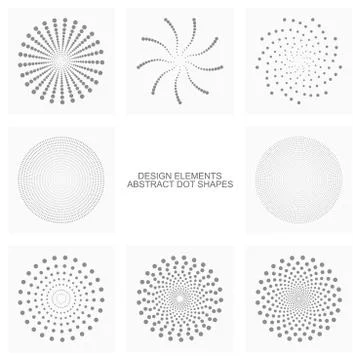 Abstract dot shapes, vector set 스톡 일러스트