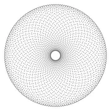 Abstract Dot Spiral Circle Pattern on White Background Stock Illustration