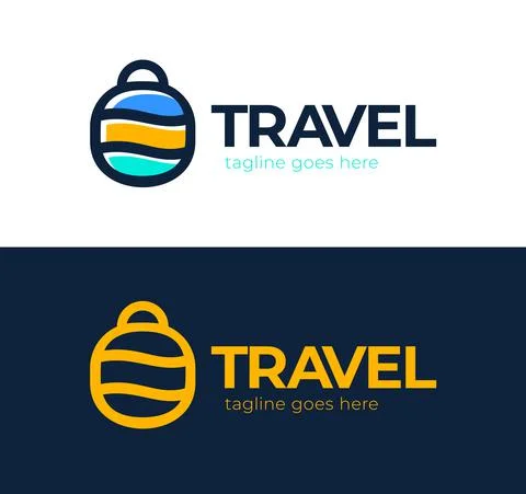 Abstract dot travel colorful elements simple line logo symbol in circle shape Illustrazione stock