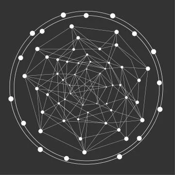 Abstract Dots and line shape connection-Vector Illustration Stock Illustration