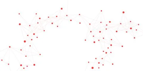 Abstract dots and lines connection on white background Stock Illustration