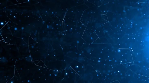 Abstract dots and lines motion on blue black background Stock Footage 125268400