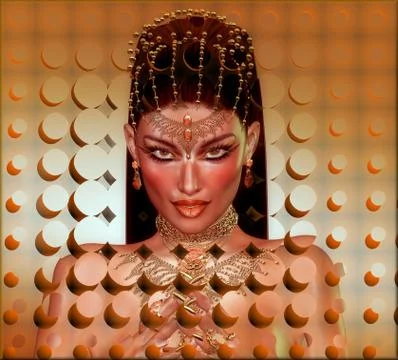 Abstract Dots Background,Woman's Face Stock Illustration