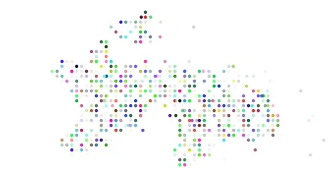 Abstract Dots Converging to Create Tajikistan Map Shape Stock Footage 319699081
