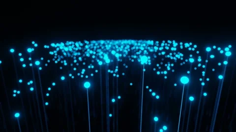 Abstract dots, digital particle light, 3D background, seamless loop animation Stockbeeldmateriaal 235693351