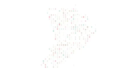 Abstract Dots Forming the Palau Dispersed Island Shape Stock Footage 321025466