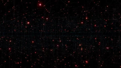 Abstract dots lines on black background Stock Footage 322904224