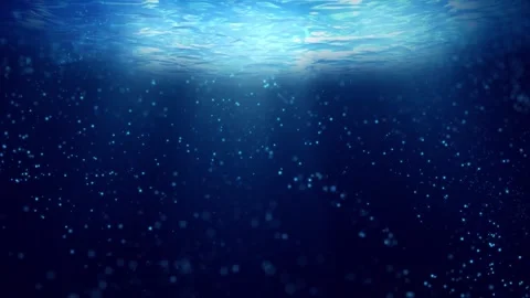 Abstract dots loop motion under the dark blue surface of the sea Stock Footage 341831902