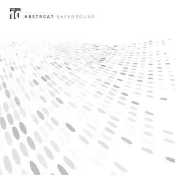 Abstract dots pattern halftone white and gray perspective background texture. Stock Illustration