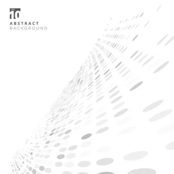 Abstract dots pattern halftone white and gray perspective background texture. Stock Illustration