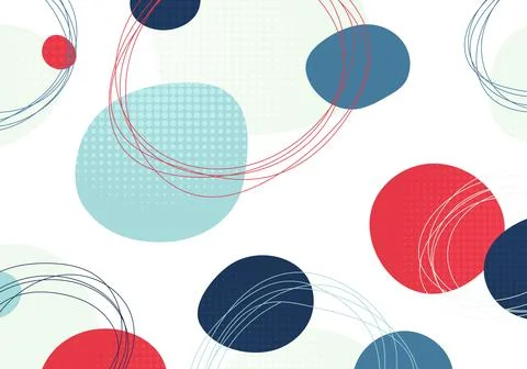 Abstract dots pattern of hand doodle circle seamless design. Stock Illustration