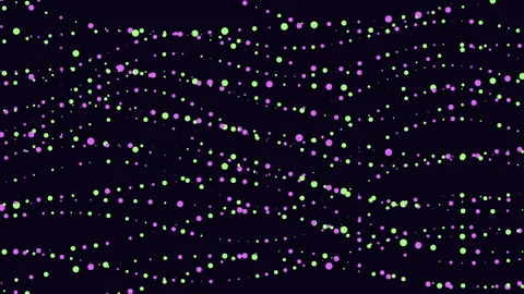Abstract dots pattern with waves effect on black gradient Video stock 240288415