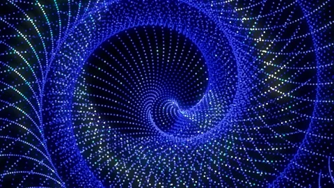 Abstract dots rotate motion background. digital data tech background Stock Footage 154535836