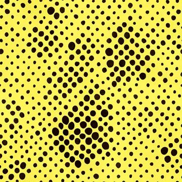 Abstract dots seamless pattern. Colorful summer yellow black background. Cr.. Stock Illustration