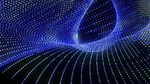 Abstract dots wave motion background. digital data tech background Stock Footage 154536059