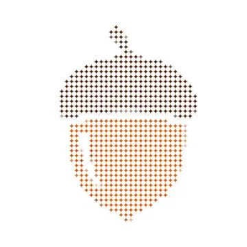Abstract dotted acorn shape representing autumn season. Stock Illustration