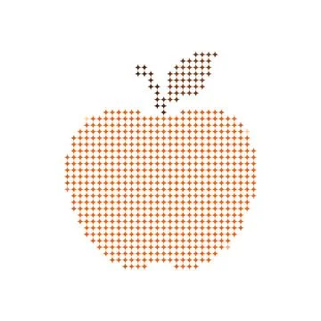 Abstract Dotted Apple Shape Representing Autumn Season Concept. Stock Illustration