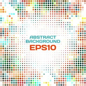 Abstract dotted background of multicolored spots with space for Stock Illustration