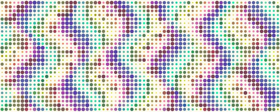 Abstract dotted background. Multiple colored halftone pattern. Digital mosaic Stock Illustration