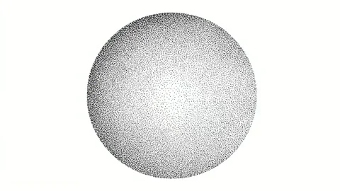Abstract dotted circle shape on white background, digital stop motion anima.. Stock Footage 342043340