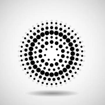 Abstract dotted circles. Dots in circular form. Vector design element Stock Illustration