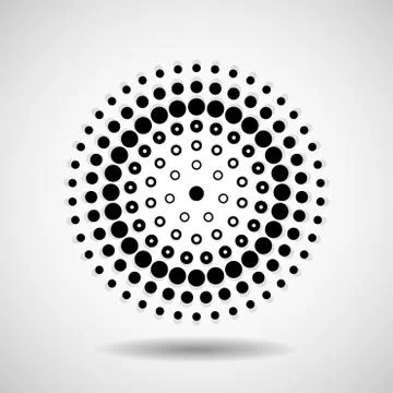 Abstract dotted circles. Dots in circular form. Vector design element Stock Illustration