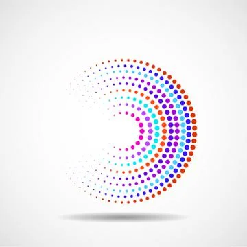 Abstract dotted circles. Dots in circular form. Vector design element Illustrazione stock