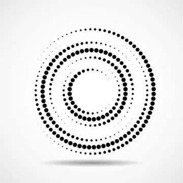 Abstract dotted circles. Dots in circular form. Vector design element Stock Illustration