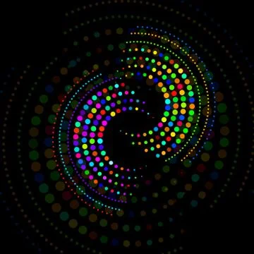 Abstract dotted circles. Dots in circular form. Halftone effect Stock Illustration
