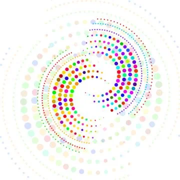 Abstract dotted circles. Dots in circular form. Halftone effect Stock Illustration