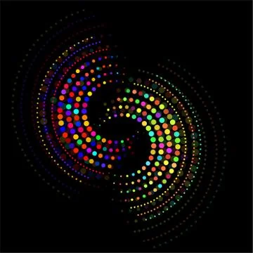 Abstract dotted circles. Dots in circular form. Halftone effect Illustrazione stock