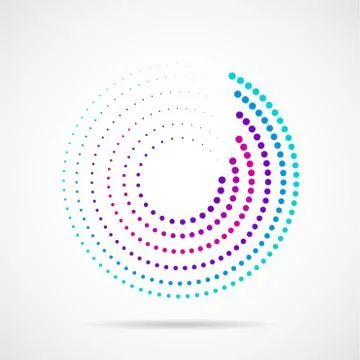 Abstract dotted circles. Dots in circular form Stock Illustration