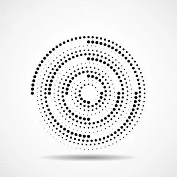 Abstract dotted circles. Dots in circular form. Vector design element Stock Illustration