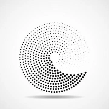 Abstract dotted circles. Dots in circular form. Vector design element Stock Illustration