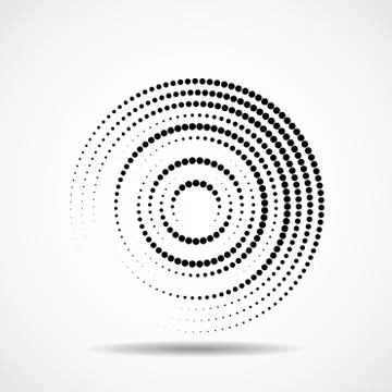 Abstract dotted circles. Dots in circular form. Vector design element Stock Illustration