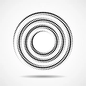 Abstract dotted circles. Dots in circular form. Vector design element 스톡 일러스트