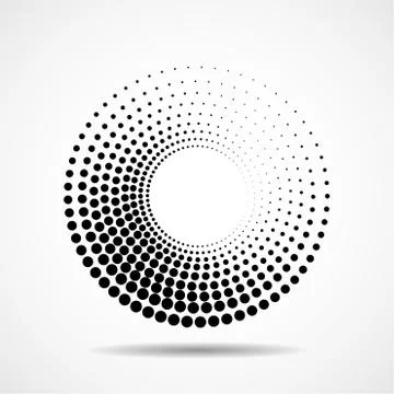 Abstract dotted circles. Dots in circular form. Vector design element Stock Illustration