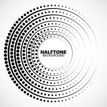 Abstract dotted circles. Dots in circular form. Vector design element Stock Illustration