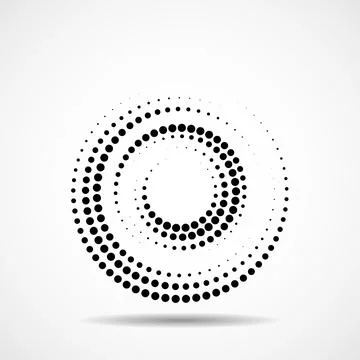 Abstract dotted circles. Dots in circular form. Vector design element Stock Illustration