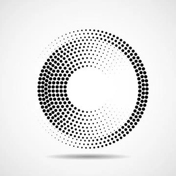 Abstract dotted circles. Dots in circular form. Vector design element Stock Illustration