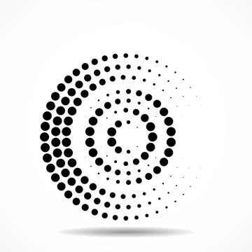 Abstract dotted circles. Dots in circular form. Vector design element Illustrazione stock