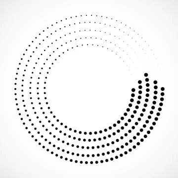 Abstract dotted circles. Dots in circular form. Halftone circle logo. Vector  스톡 일러스트